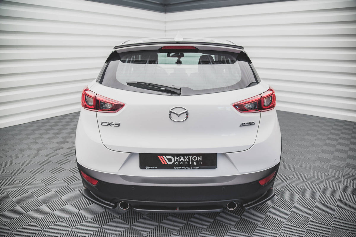 Heck Ansatz Flaps Diffusor passend für Mazda CX-3 schwarz Hochglanz – Ansicht 3