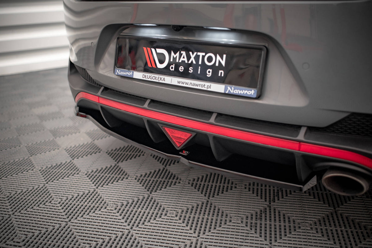 Heck Ansatz Flaps Diffusor passend für Hyundai I30 Fastback N-Line Mk3 Facelift schwarz Hochglanz – Ansicht 4