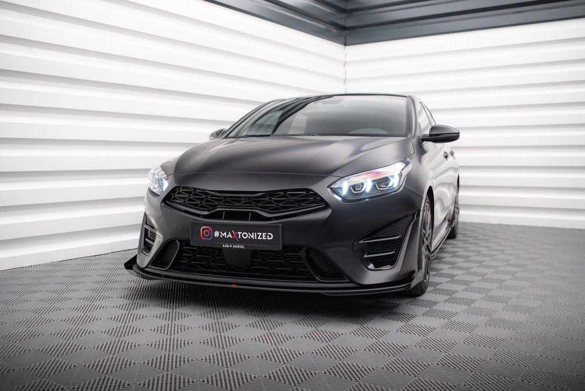 Front Stoßstange Flaps passend für Kia Proceed GT Mk3 Facelift / Ceed GT / GT - Line Mk1 Facelift  schwarz Hochglanz – Ansicht 4