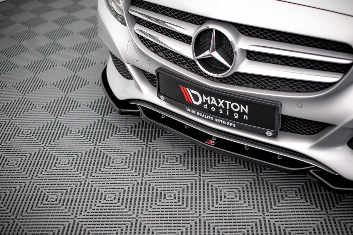 Street+ Spoilerlippe Front Ansatz passend für Mercedes-Benz C W205 schwarz Hochglanz – Ansicht 3