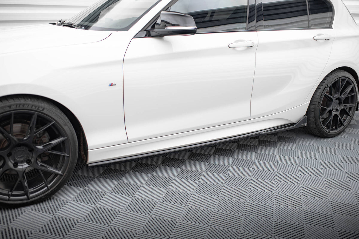 Street+ Seitenschweller Leisten passend für V.3 passend für CSL Look BMW 1er M-Paket / M140i F20 Facelift schwarz Hochglanz – Ansicht 3