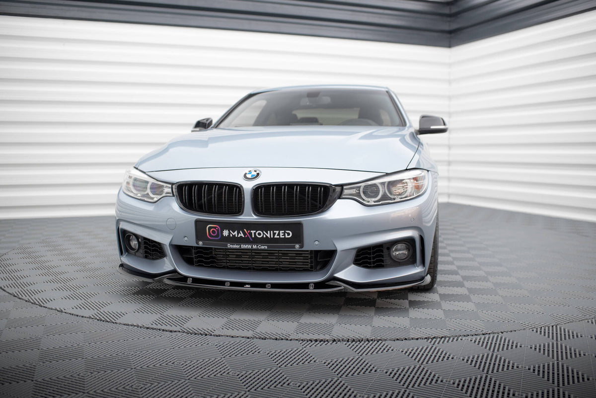 Street+ Spoilerlippe Front Ansatz V.3 passend für BMW 4er Coupe / Gran Coupe / Cabrio M-Paket F32 / F36 / F33 schwarz Hochglanz – Ansicht 4