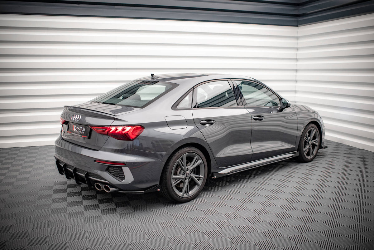 Street Pro Heck Ansatz Flaps Diffusor + Flaps passend für Audi S3 Limousine 8Y schwarz Hochglanz – Ansicht 5
