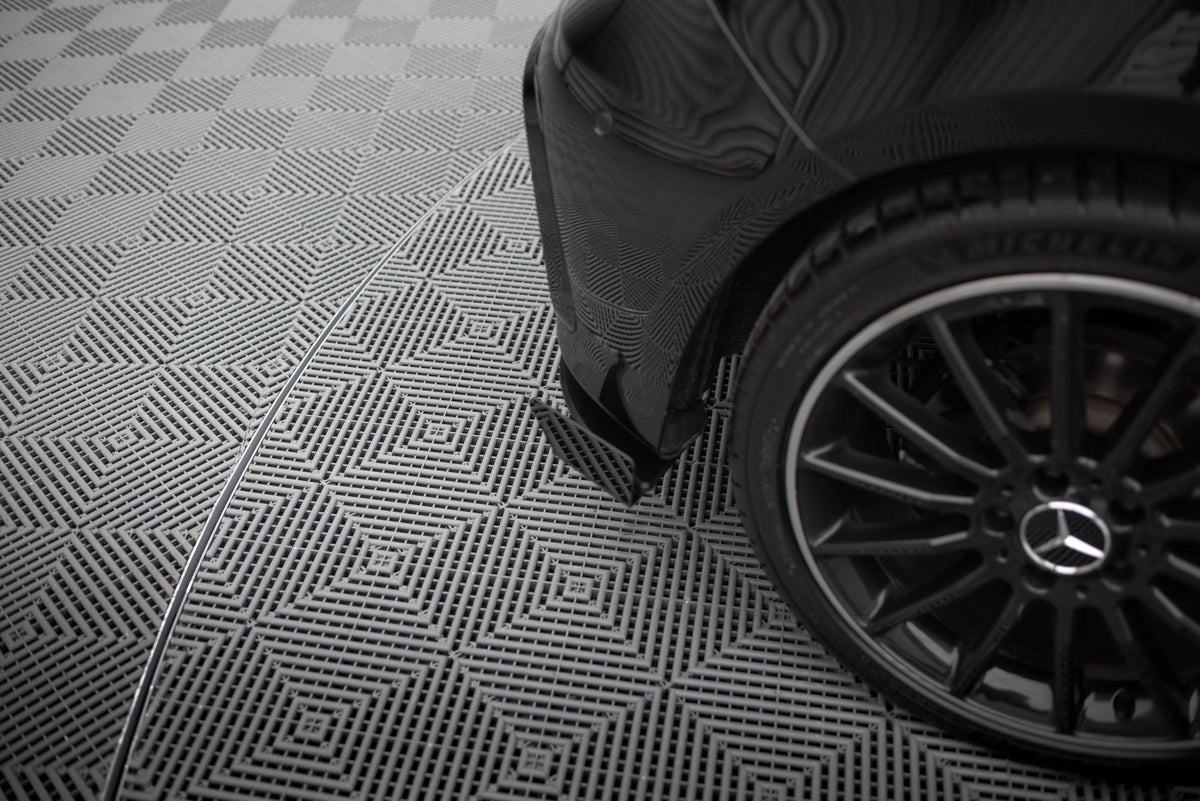 Hintere Seiten Flaps passend für Mercedes-Benz A AMG-Line W176 Facelift schwarz Hochglanz – Ansicht 1
