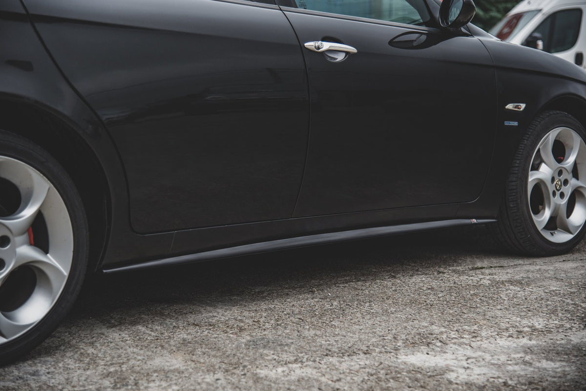 Street+ Seitenschweller Leisten passend für Alfa Romeo 156 Facelift schwarz Hochglanz – Ansicht 1