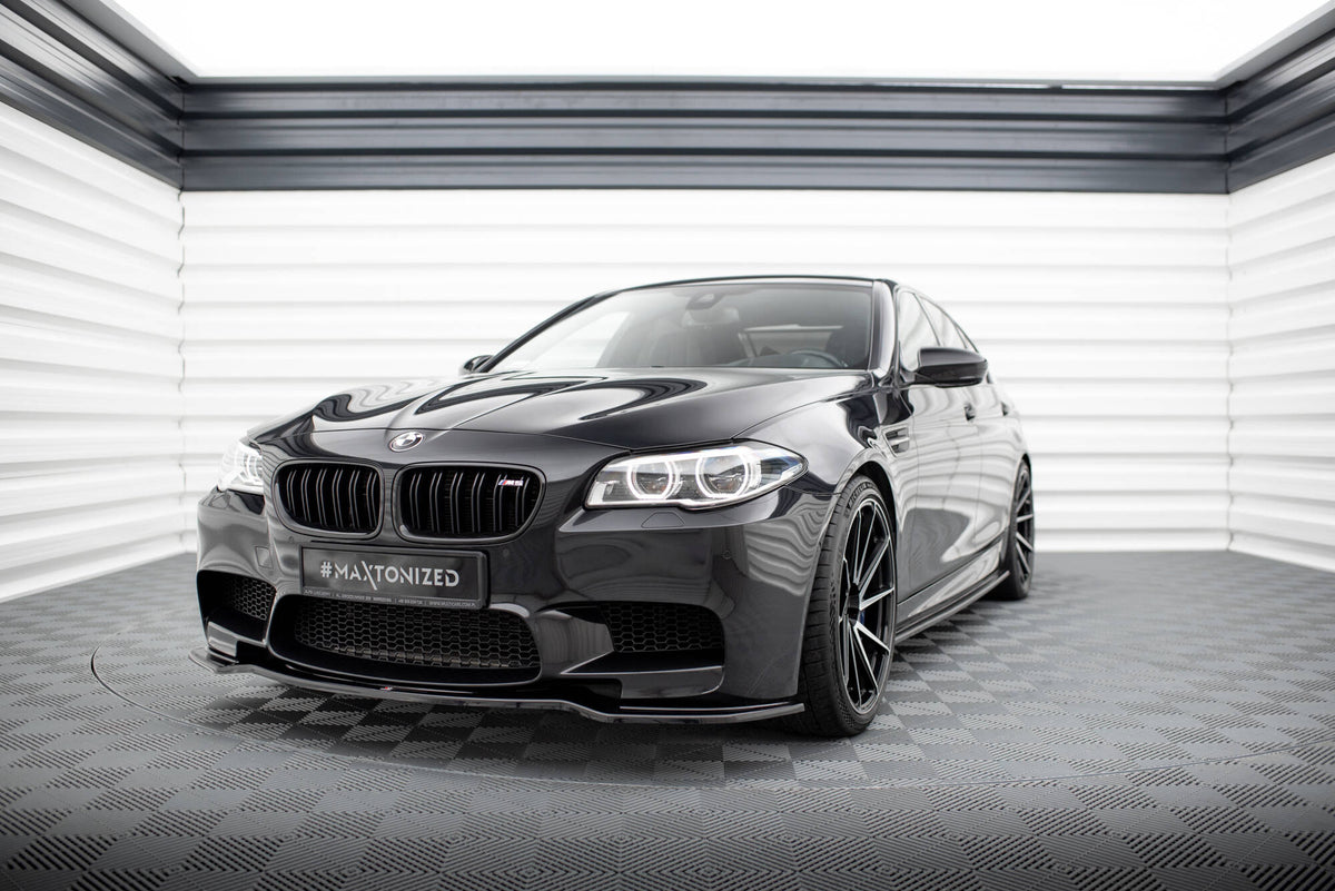 Street+ Spoilerlippe Front Ansatz passend für BMW M5 F10/ F11 schwarz Hochglanz – Ansicht 1