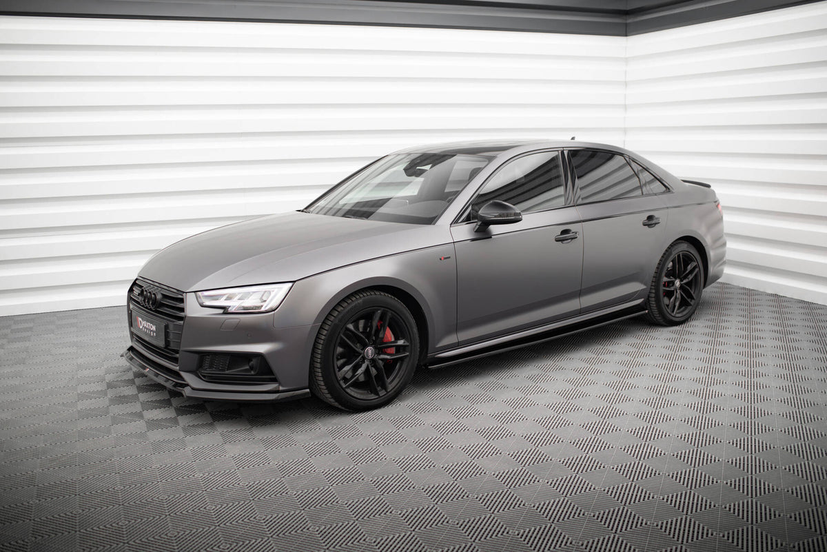 Street+ Seitenschweller Leisten passend für Audi S4 / A4 S-Line / A4 Competiton B9 schwarz Hochglanz – Ansicht 4