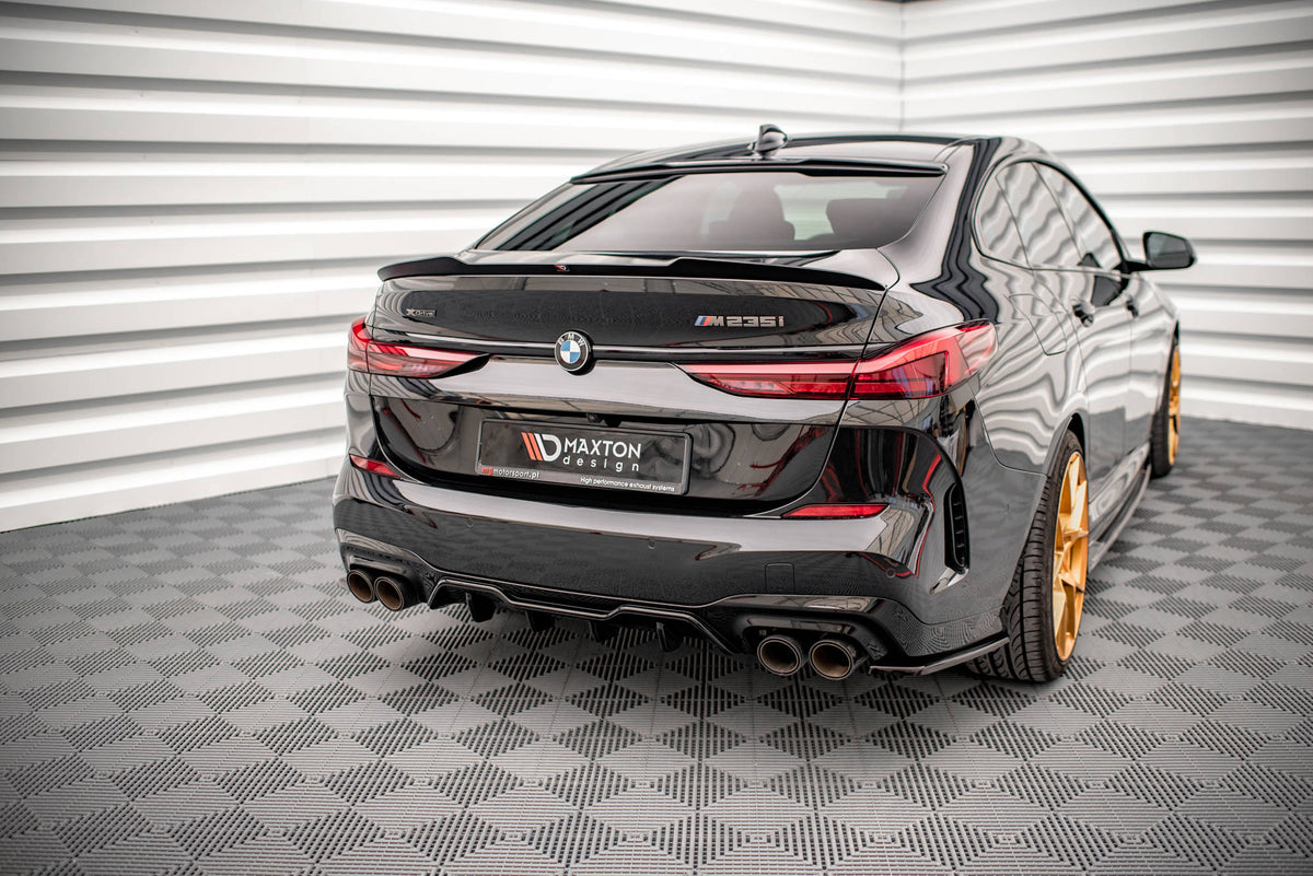 Heck Ansatz Flaps Diffusor passend für BMW M235i Gran Coupe F44 schwarz Hochglanz – Ansicht 3