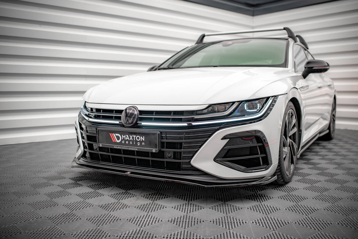 Street+ Spoilerlippe Front Ansatz V.3 passend für VW Arteon R Limousine / Shooting Brake Mk1 Facelift schwarz Hochglanz – Ansicht 4
