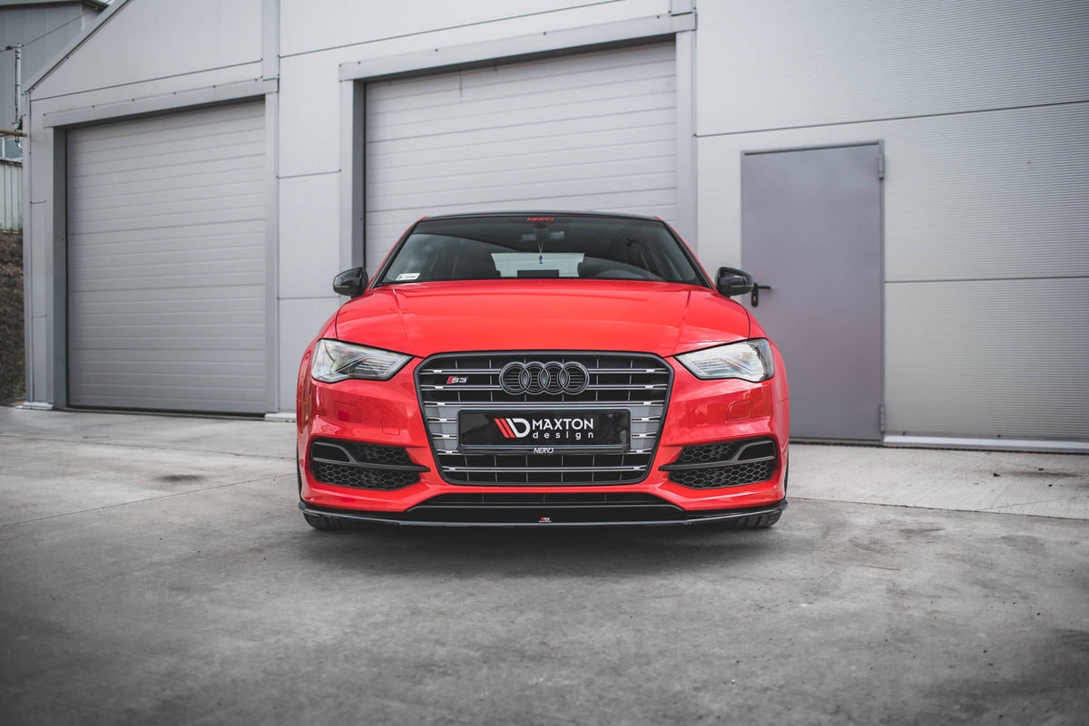 Front diffusor V.1 Audi S3 / A3 S-Line 8V Limousine / Cabrio schwarz Hochglanz – Ansicht 1