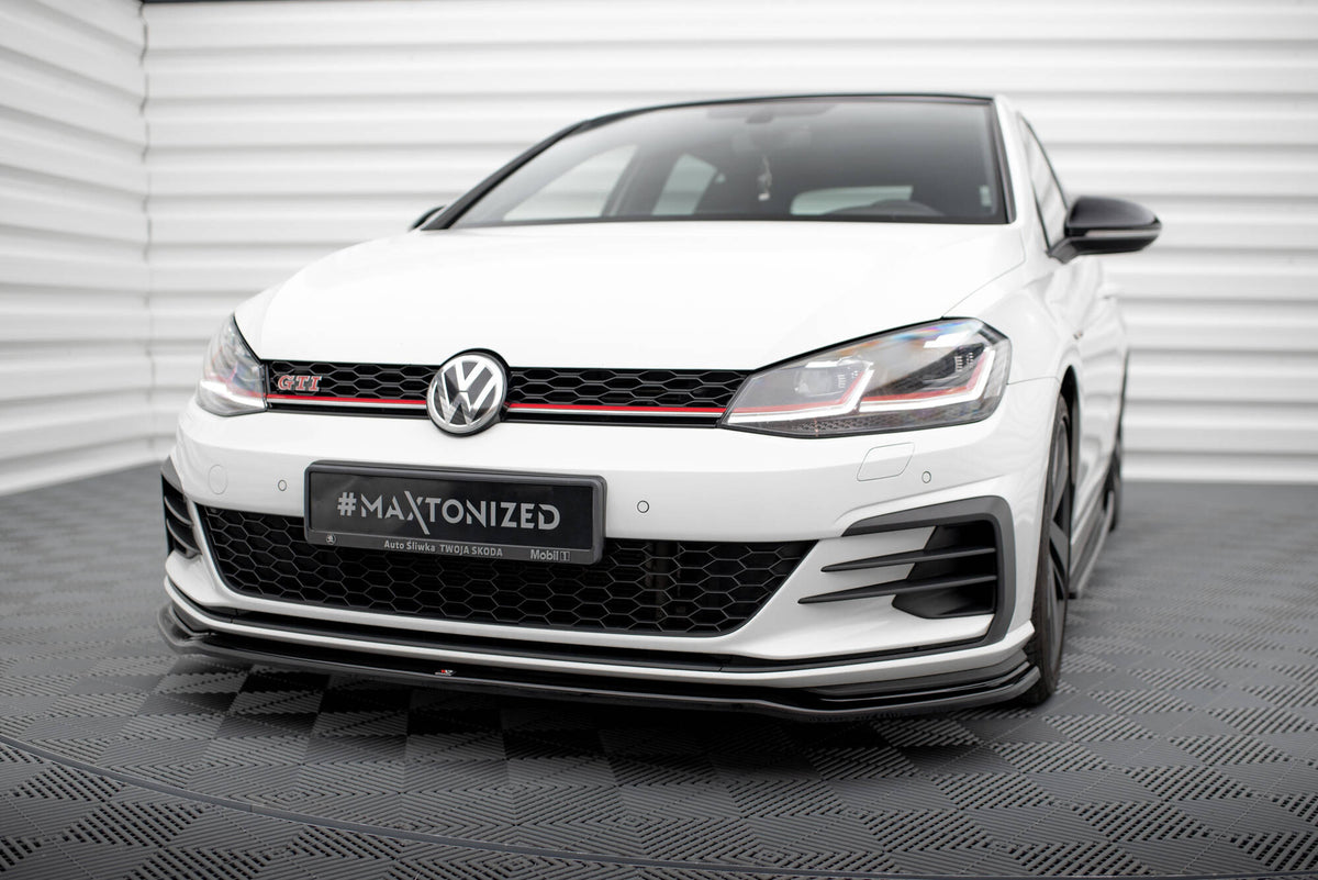 Street+ Spoilerlippe Front Ansatz V.2 passend für VW Golf GTI / GTD Mk7 Facelift schwarz Hochglanz – Ansicht 3