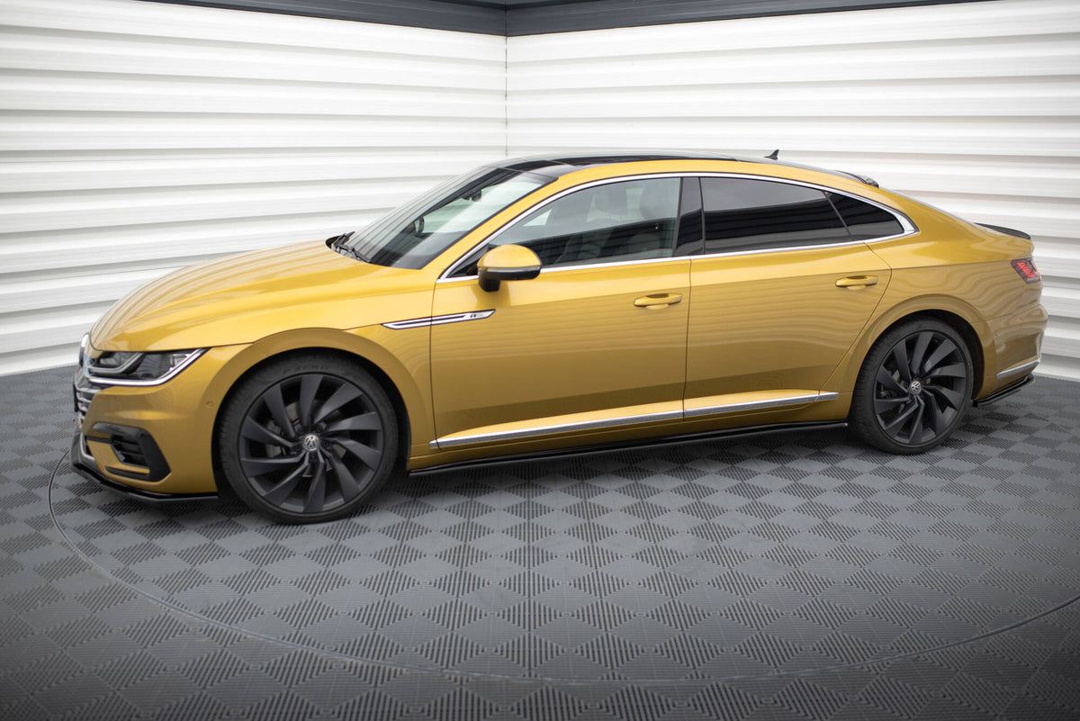 Street+ Seitenschweller Leisten passend für VW Arteon R-Line Limousine / Shooting Brake Mk1 schwarz Hochglanz – Ansicht 1