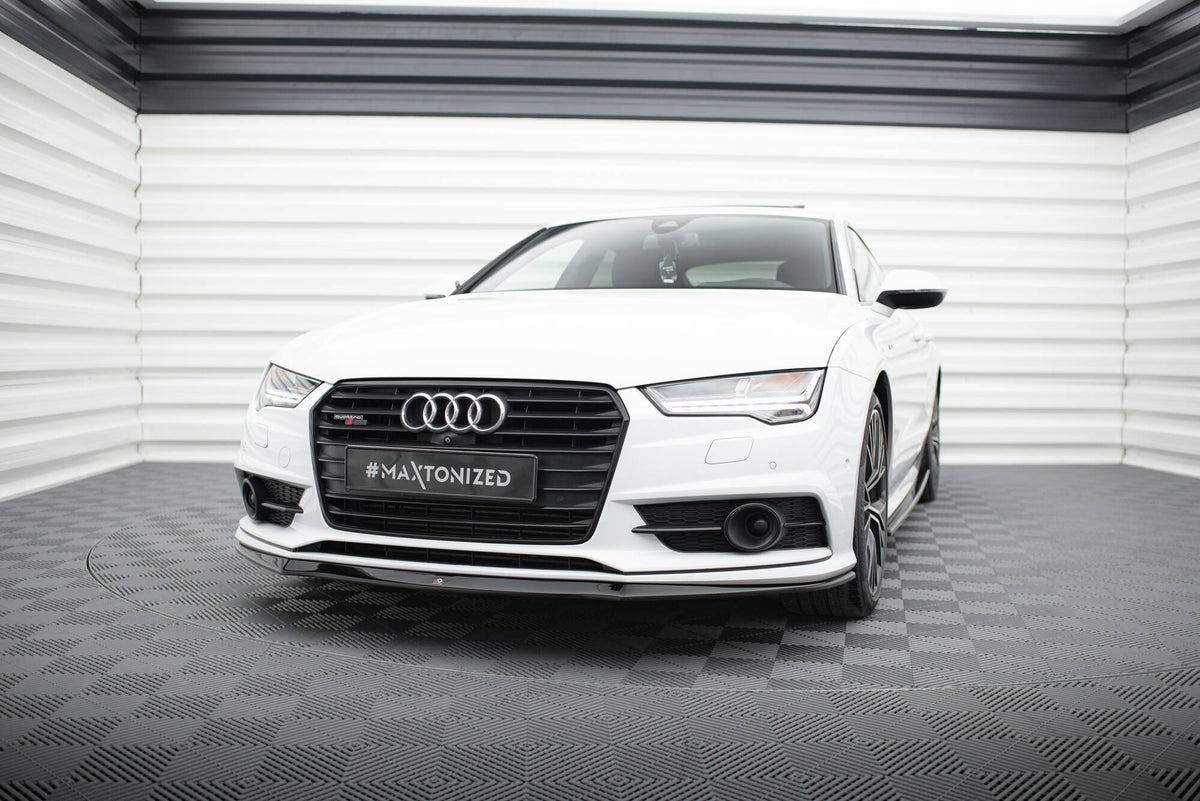 Street+ Spoilerlippe Front Ansatz passend für Audi S7 / A7 S-Line C7 FL schwarz Hochglanz – Ansicht 3