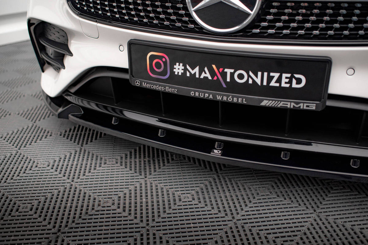 Street+ Spoilerlippe Front Ansatz V.2 passend für Mercedes-Benz E-Klasse W213 Coupe Facelift (C238 Facelift) / Cabriolet (A238 Facelift) AMG-Line / 53 AMG schwarz Hochglanz – Ansicht 3