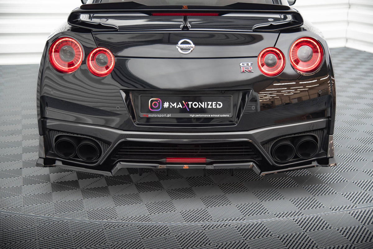Street+ Mittlerer Diffusor RACE passend für Nissan GTR R35 Facelift schwarz Hochglanz – Ansicht 4