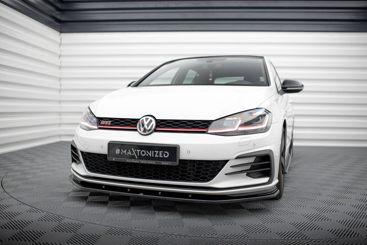 Street+ Spoilerlippe Front Ansatz V.1 passend für VW Golf GTI / GTD Mk7 Facelift schwarz Hochglanz – Ansicht 4