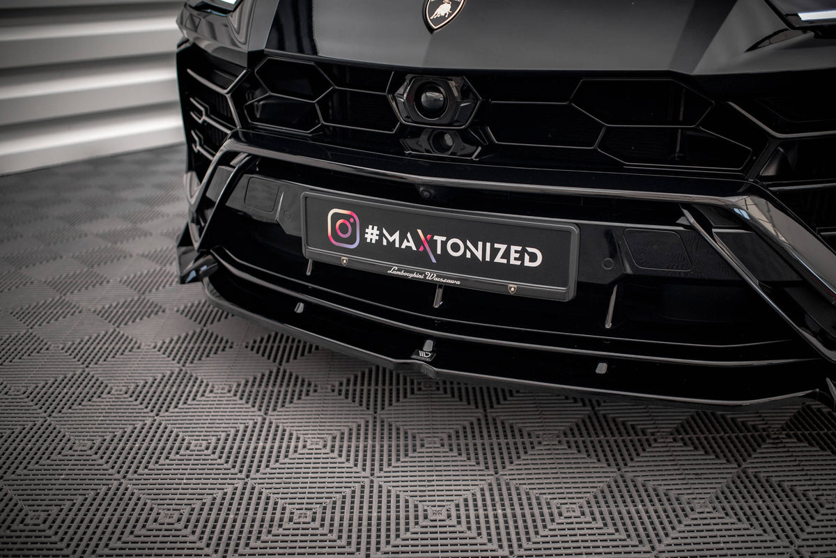 Street+ Spoilerlippe Front Ansatz V.1 passend für Lamborghini Urus Mk1 schwarz Hochglanz – Ansicht 3