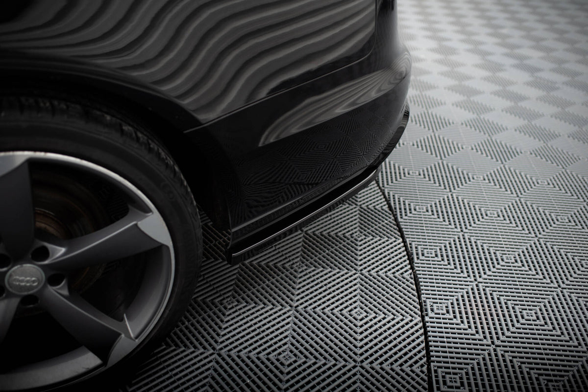 Heck Ansatz Flaps Diffusor V.3 passend für Audi A6 Avant / Limousine C7  schwarz Hochglanz – Ansicht 1