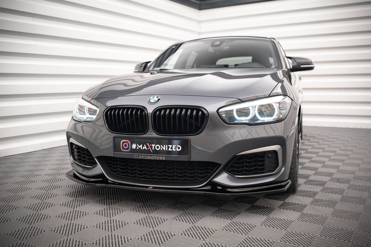 Street+ Spoilerlippe Front Ansatz V.3 passend für BMW 1er F20/F21 M-Power schwarz Hochglanz – Ansicht 4