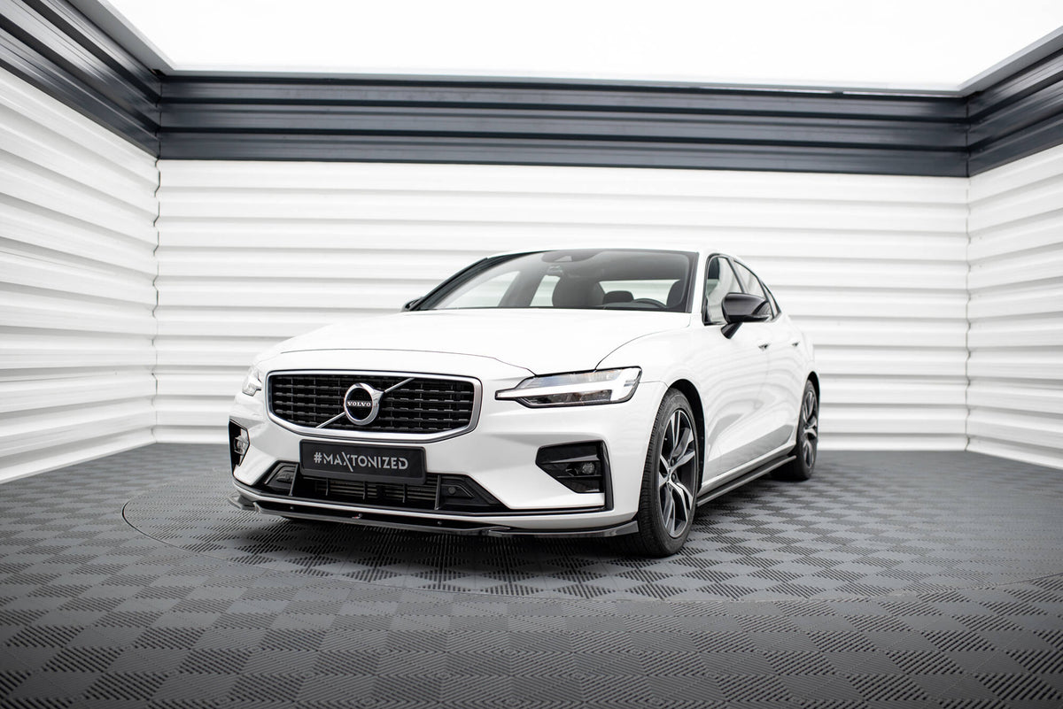 Street+ Spoilerlippe Front Ansatz V.2 passend für Volvo S60/V60 R-Design Mk3 schwarz Hochglanz – Ansicht 3