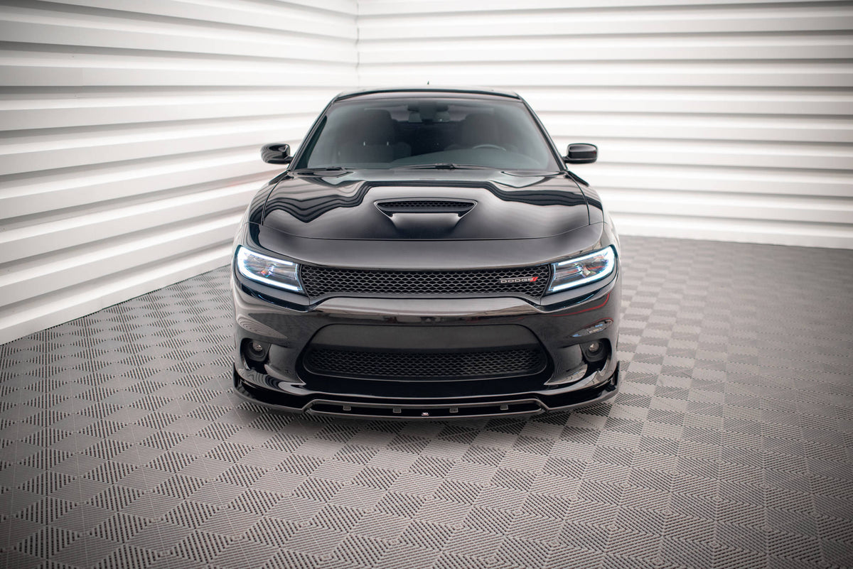 Street+ Spoilerlippe Front Ansatz V.1 passend für Dodge Charger SRT Mk7 Facelift schwarz Hochglanz – Ansicht 1