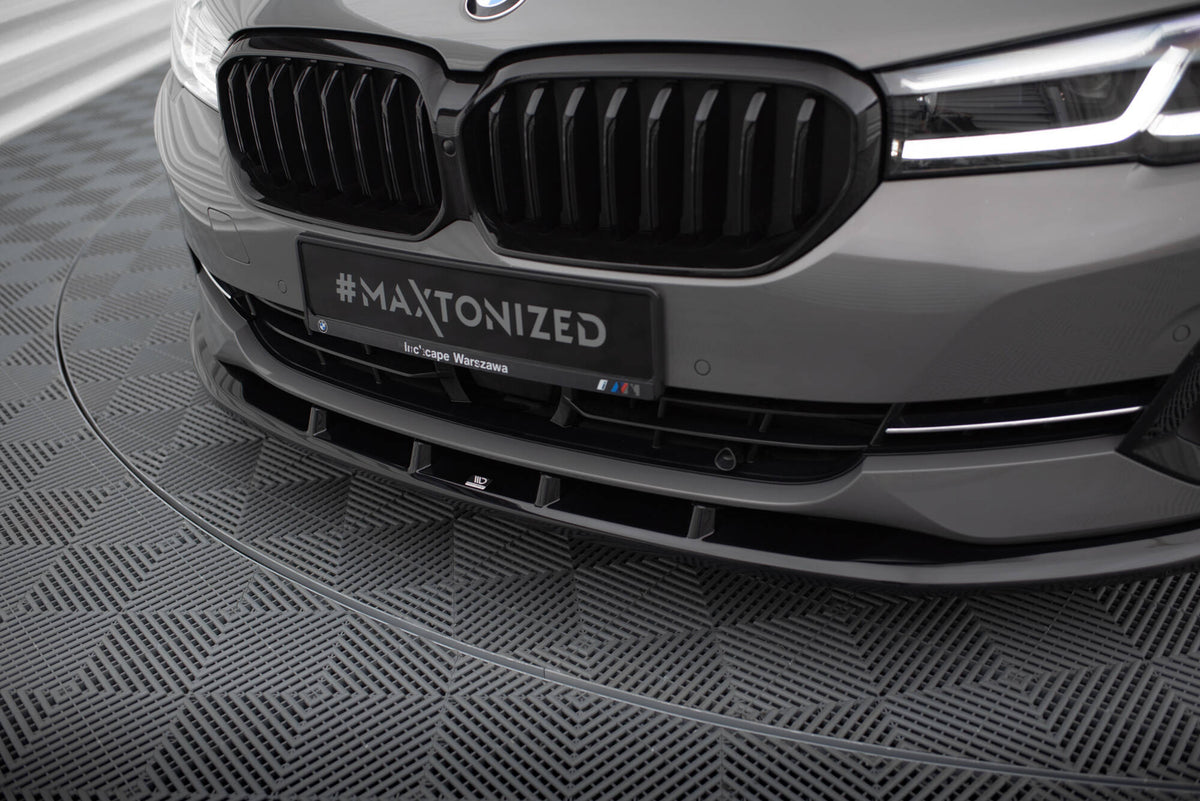 Street+ Spoilerlippe Front Ansatz V.1 passend für BMW 5er G30 / G31 Facelift schwarz Hochglanz – Ansicht 4