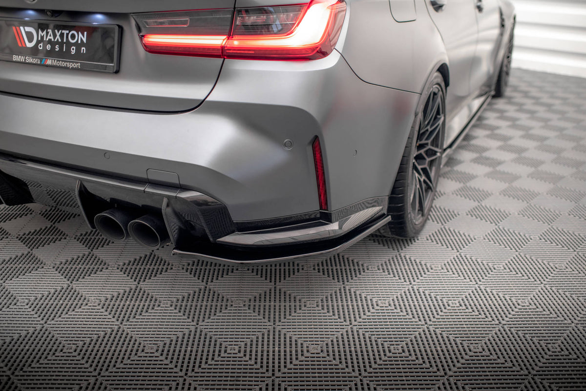 Heck Ansatz Flaps Diffusor V.2 passend für BMW M3 Limousine / Touring G80 / G81 schwarz Hochglanz – Ansicht 4