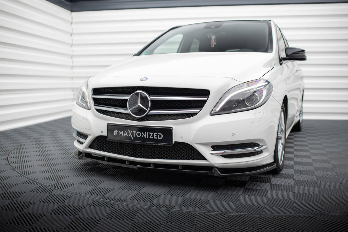 Street+ Spoilerlippe Front Ansatz passend für Mercedes-Benz B W246 schwarz Hochglanz – Ansicht 3