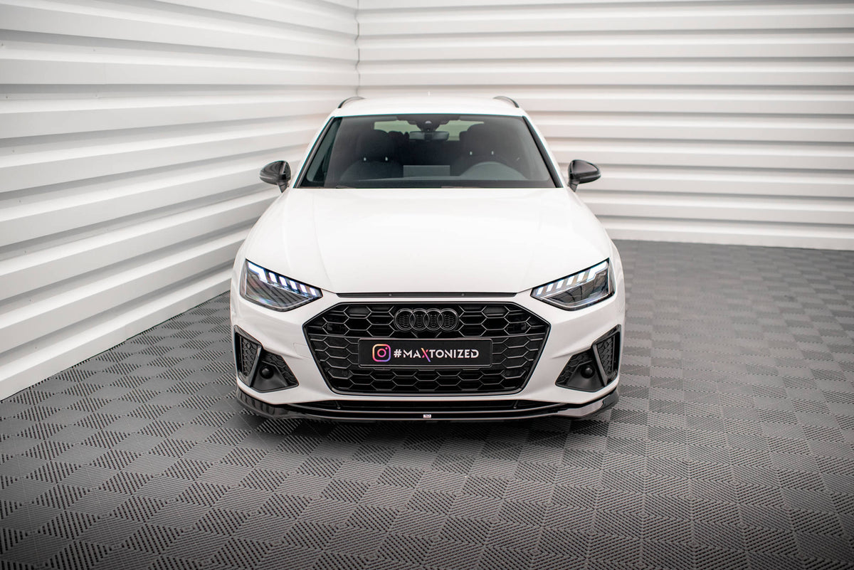 Street+ Spoilerlippe Front Ansatz V.2 passend für Audi A4 S-Line / S4 B9 Facelift schwarz Hochglanz – Ansicht 1