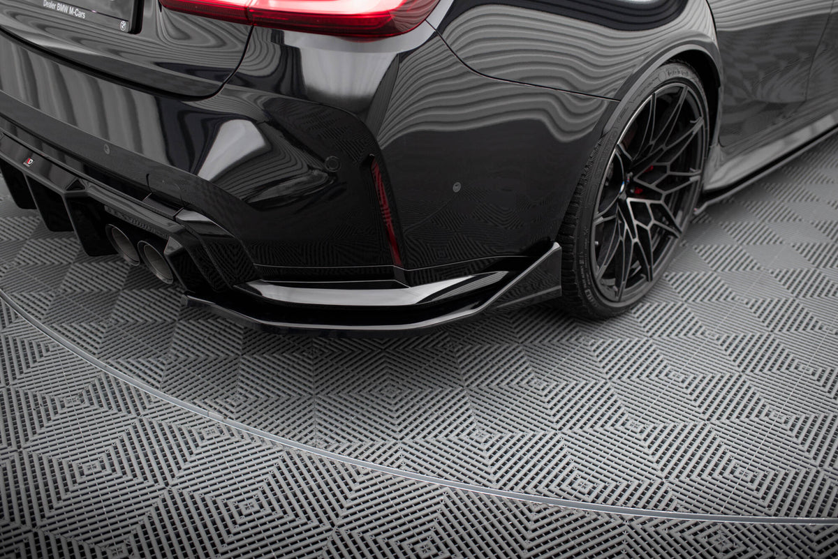 Heck Ansatz Flaps Diffusor V.6 passend für CSL Look (Für heckansatz v.1) BMW M3 Limousine / Touring G80 / G81 schwarz Hochglanz – Ansicht 3