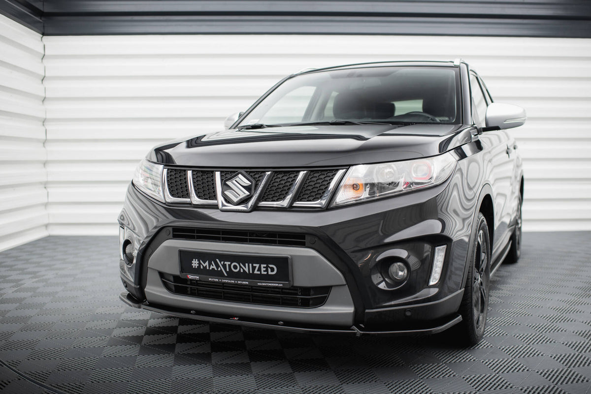Street+ Spoilerlippe Front Ansatz V.2 passend für Suzuki Vitara S Mk2 schwarz Hochglanz – Ansicht 3