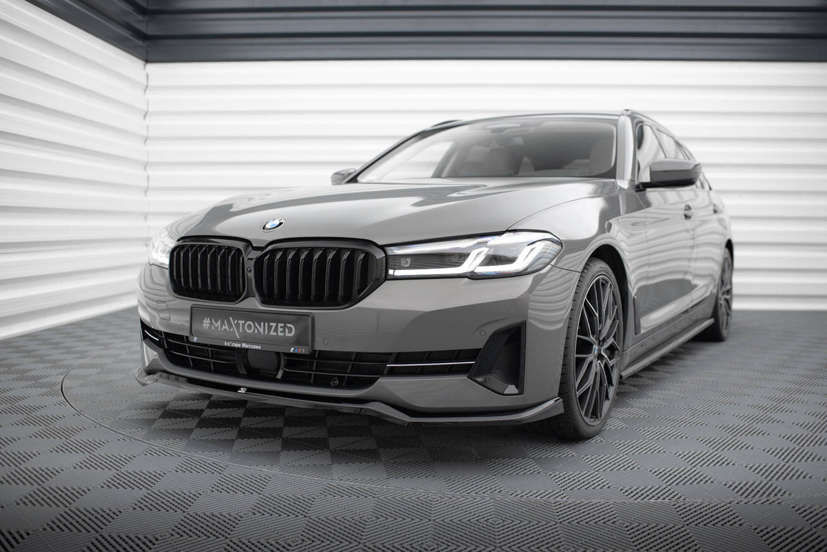 Street+ Spoilerlippe Front Ansatz V.2 passend für BMW 5er G30 / G31 Facelift schwarz Hochglanz – Ansicht 3