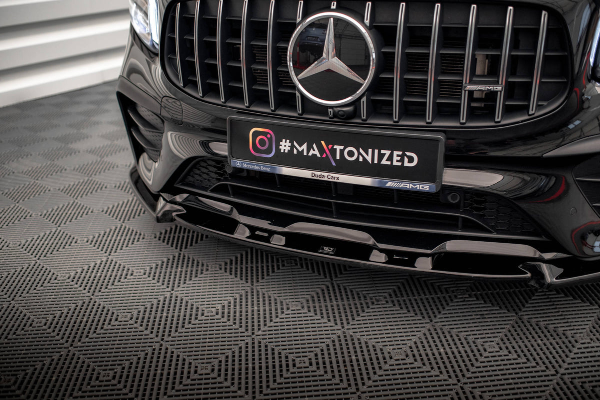 Street+ Spoilerlippe Front Ansatz V.1 passend für Mercedes-AMG GLB 35 / AMG-Line X247 schwarz Hochglanz – Ansicht 3