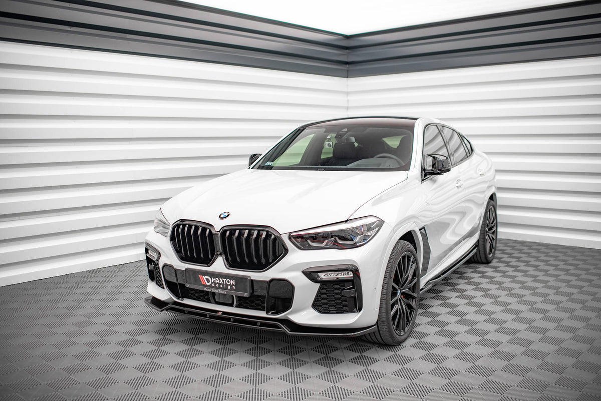 Street+ Spoilerlippe Front Ansatz V.2 passend für BMW X6 M-Paket G06 schwarz Hochglanz – Ansicht 4