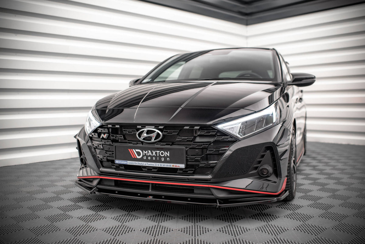 Street+ Spoilerlippe Front Ansatz V.2 passend für Hyundai I20 N Mk3 schwarz Hochglanz – Ansicht 3
