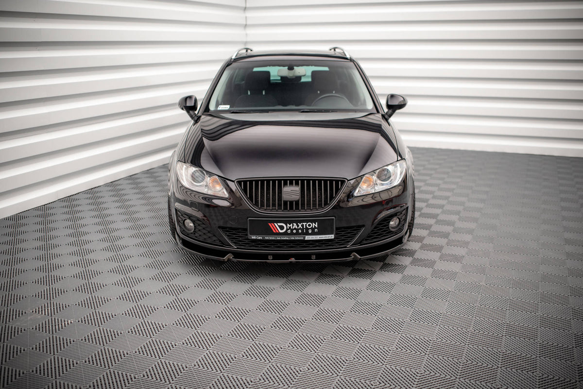 Street+ Spoilerlippe Front Ansatz V.1 passend für Seat Exeo schwarz Hochglanz – Ansicht 1