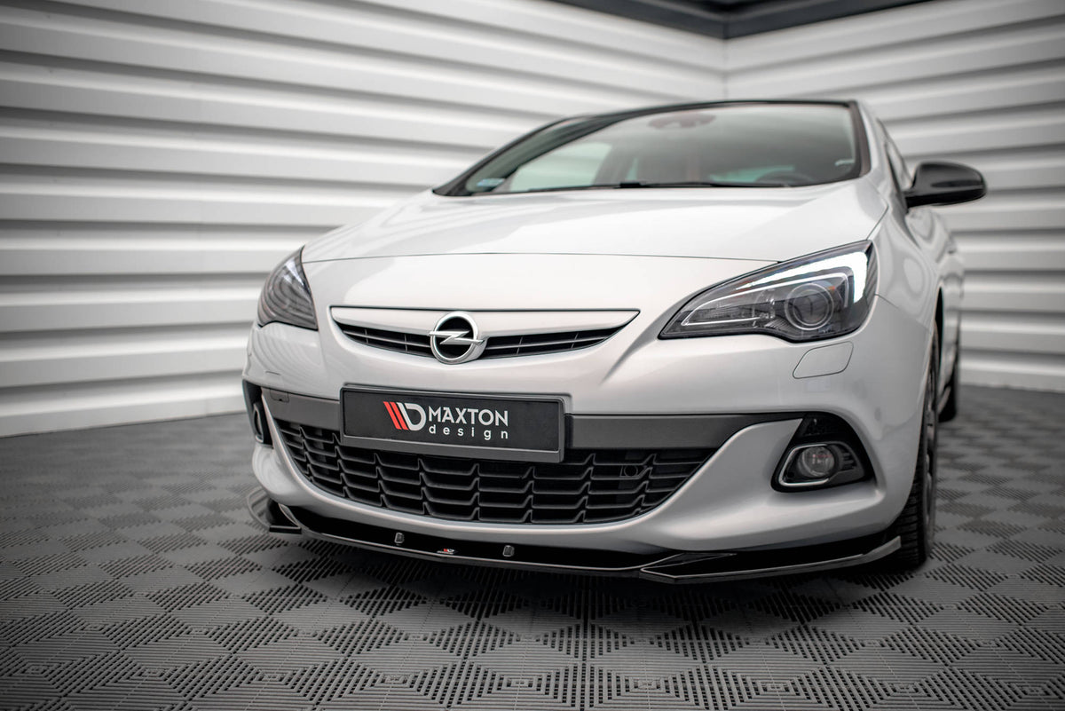 Street+ Spoilerlippe Front Ansatz V.1 passend für Opel Astra GTC OPC-Line J schwarz Hochglanz – Ansicht 1