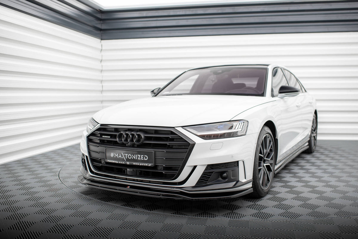Street+ Spoilerlippe Front Ansatz V.1 passend für Audi S8 / A8 S-Line D5 schwarz Hochglanz – Ansicht 6