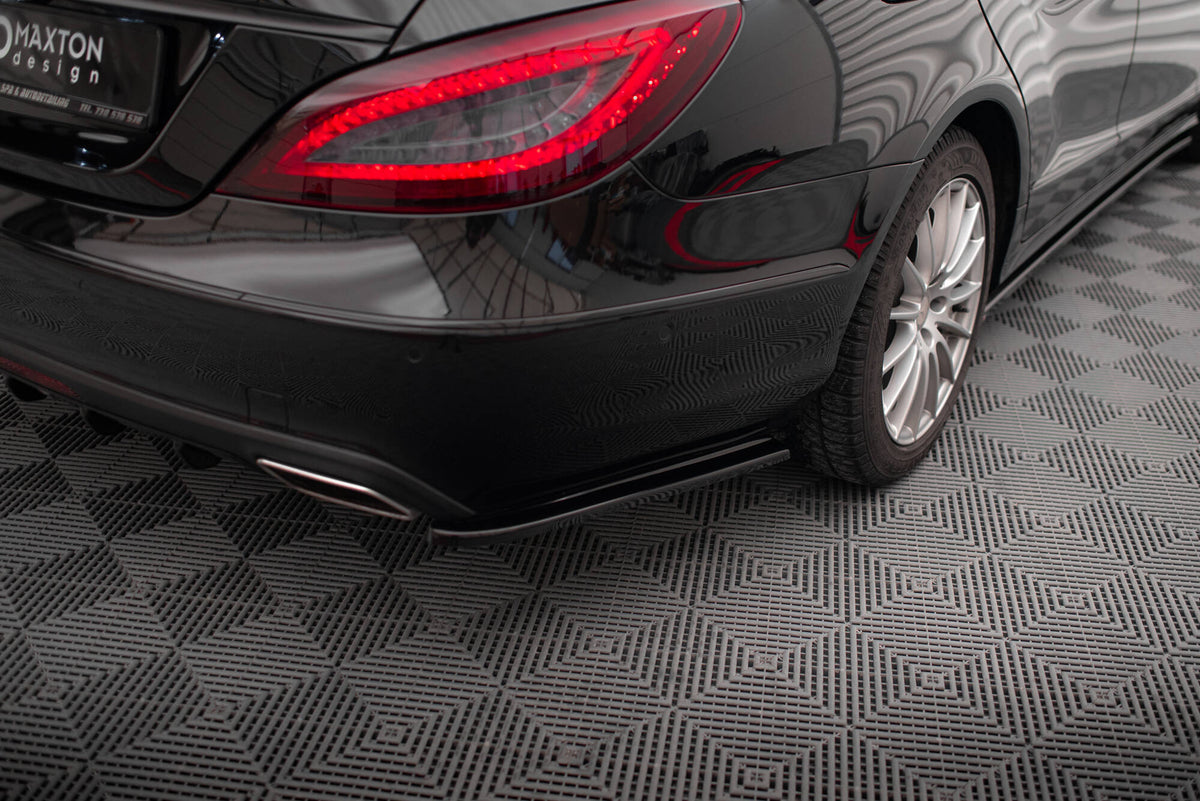 Heck Ansatz Flaps Diffusor passend für Mercedes-Benz CLS C218 schwarz Hochglanz – Ansicht 3
