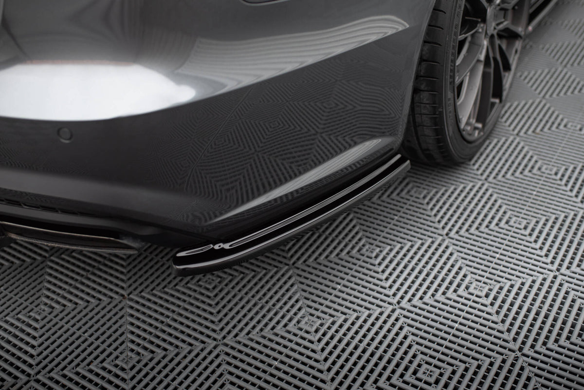 Heck Ansatz Flaps Diffusor V.1 passend für Audi A6 / A6 C7 S-line/ S6 C7 Facelift schwarz Hochglanz – Ansicht 3