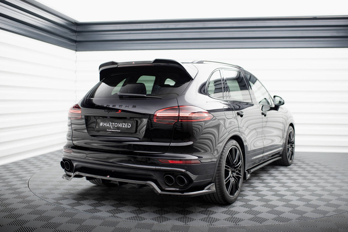 Heckspoiler Lippe 3D Porsche Cayenne Mk2 Facelift schwarz Hochglanz – Ansicht 3