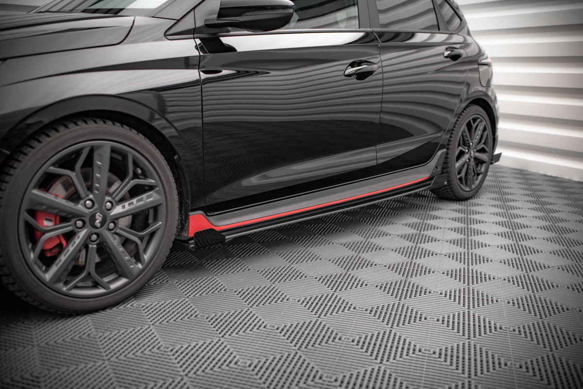 Street Pro Street+ Seitenschweller Leisten + Flaps passend für Hyundai I20 N Mk3 schwarz Hochglanz – Ansicht 1