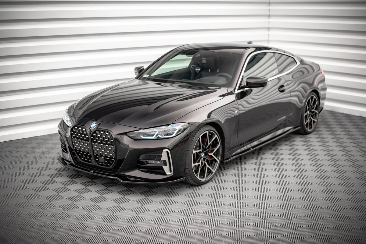 Street+ Spoilerlippe Front Ansatz V.3 passend für BMW 4er M-Paket / M440i G22 / G23 / G22 Facelift / G23 Facelift schwarz Hochglanz – Ansicht 3
