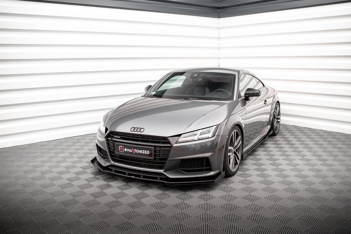 Front Stoßstange Flaps passend für Audi TT S / S-Line 8S schwarz Hochglanz – Ansicht 3