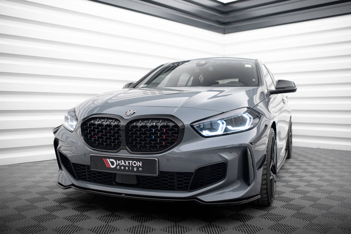 Street+ Spoilerlippe Front Ansatz V.4 passend für BMW 1er M-Paket/ M135i / 128ti F40  schwarz Hochglanz – Ansicht 4