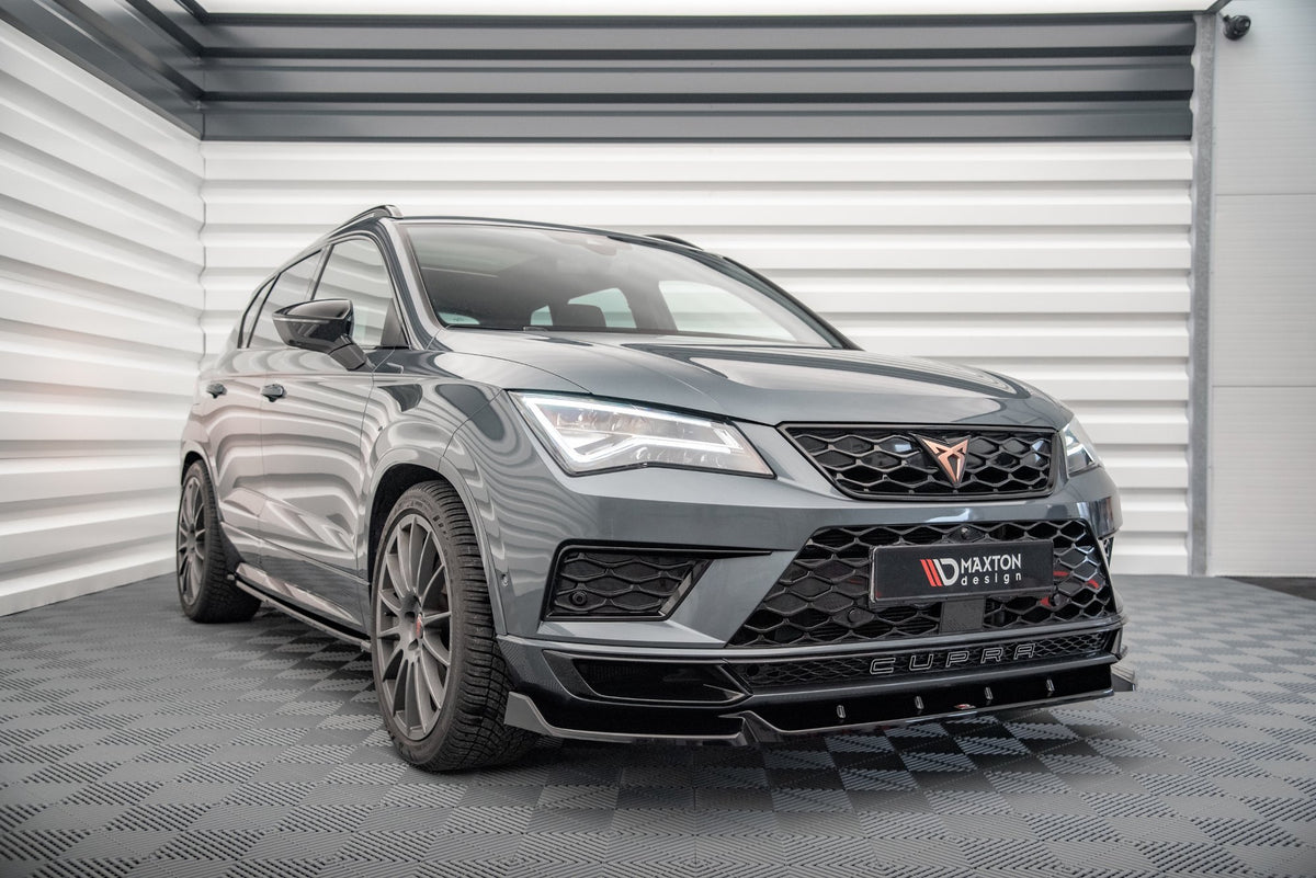 Street+ Spoilerlippe Front Ansatz V.1 passend für Cupra Ateca Mk1 schwarz Hochglanz – Ansicht 3