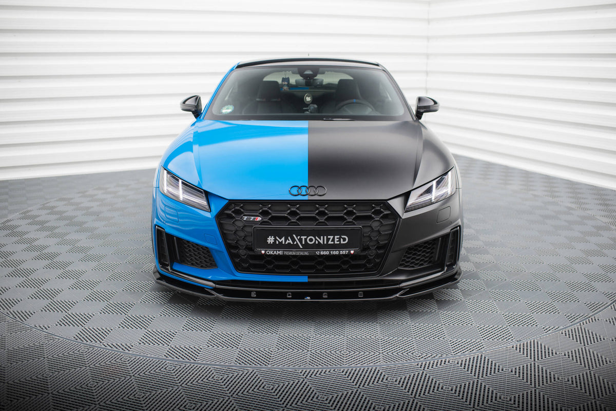 Street+ Spoilerlippe Front Ansatz V.2 passend für Audi TT S / TT S-Line 8S Facelift schwarz Hochglanz – Ansicht 1