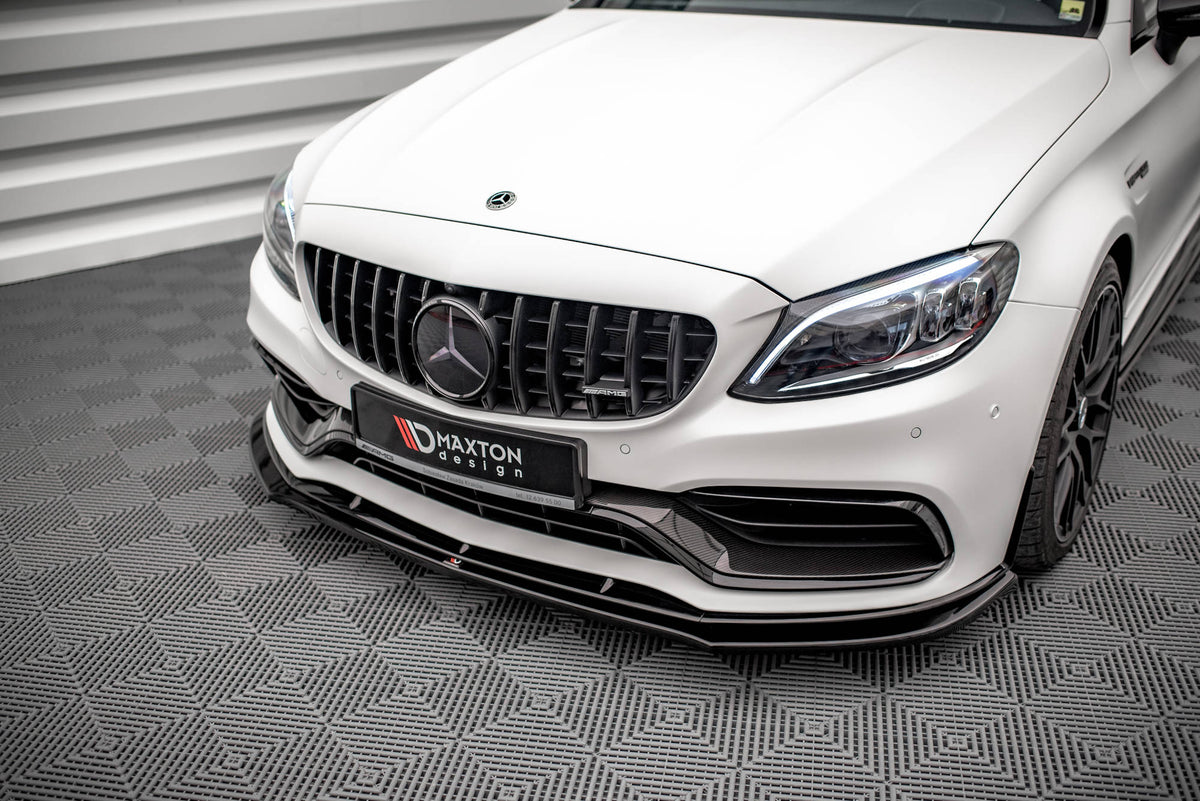Street+ Spoilerlippe Front Ansatz V.3 passend für Mercedes-AMG C63 Coupe AMG Aero Pack C205 Facelift schwarz Hochglanz – Ansicht 3