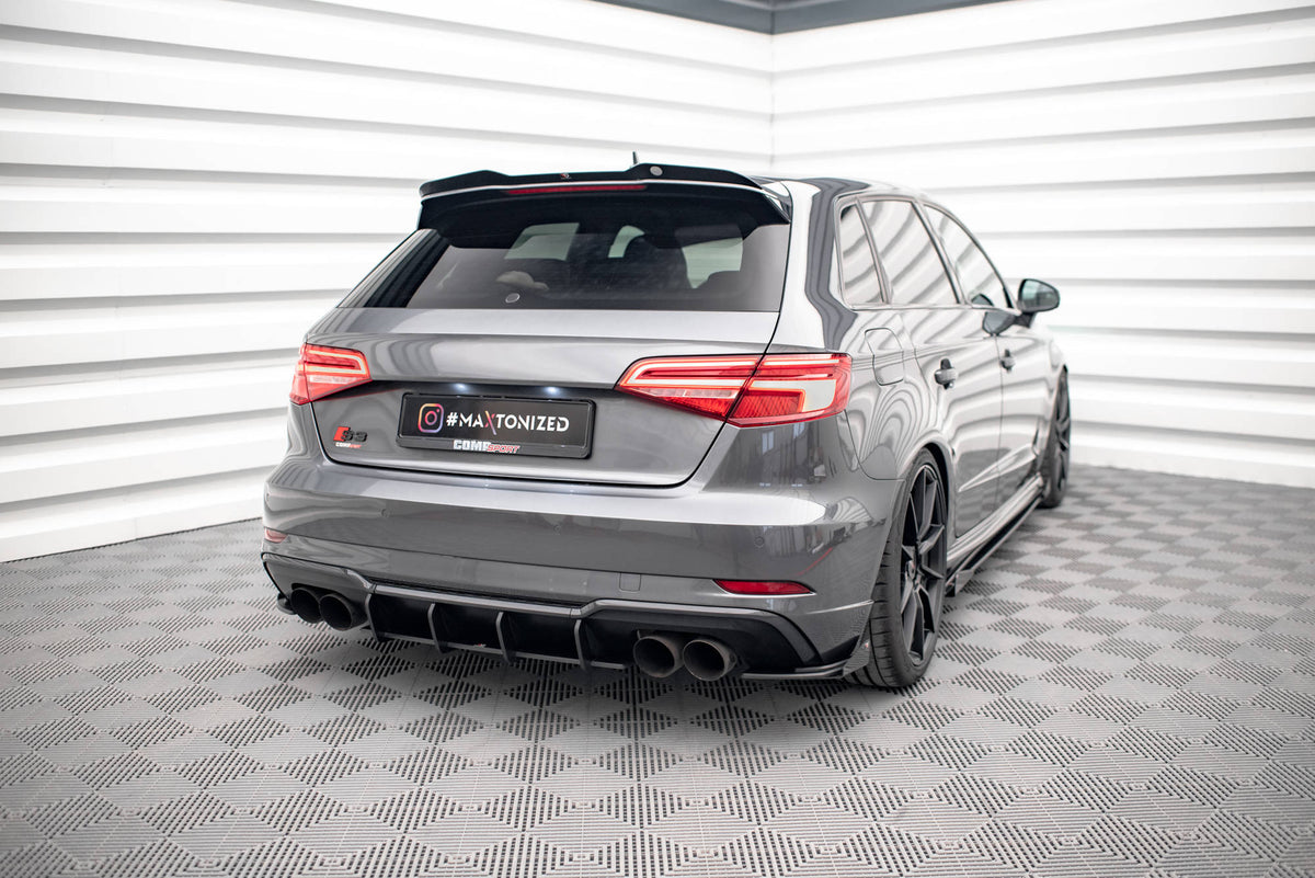 Hintere Seiten Flaps passend für Audi S3 Sportback 8V Facelift schwarz Hochglanz – Ansicht 3