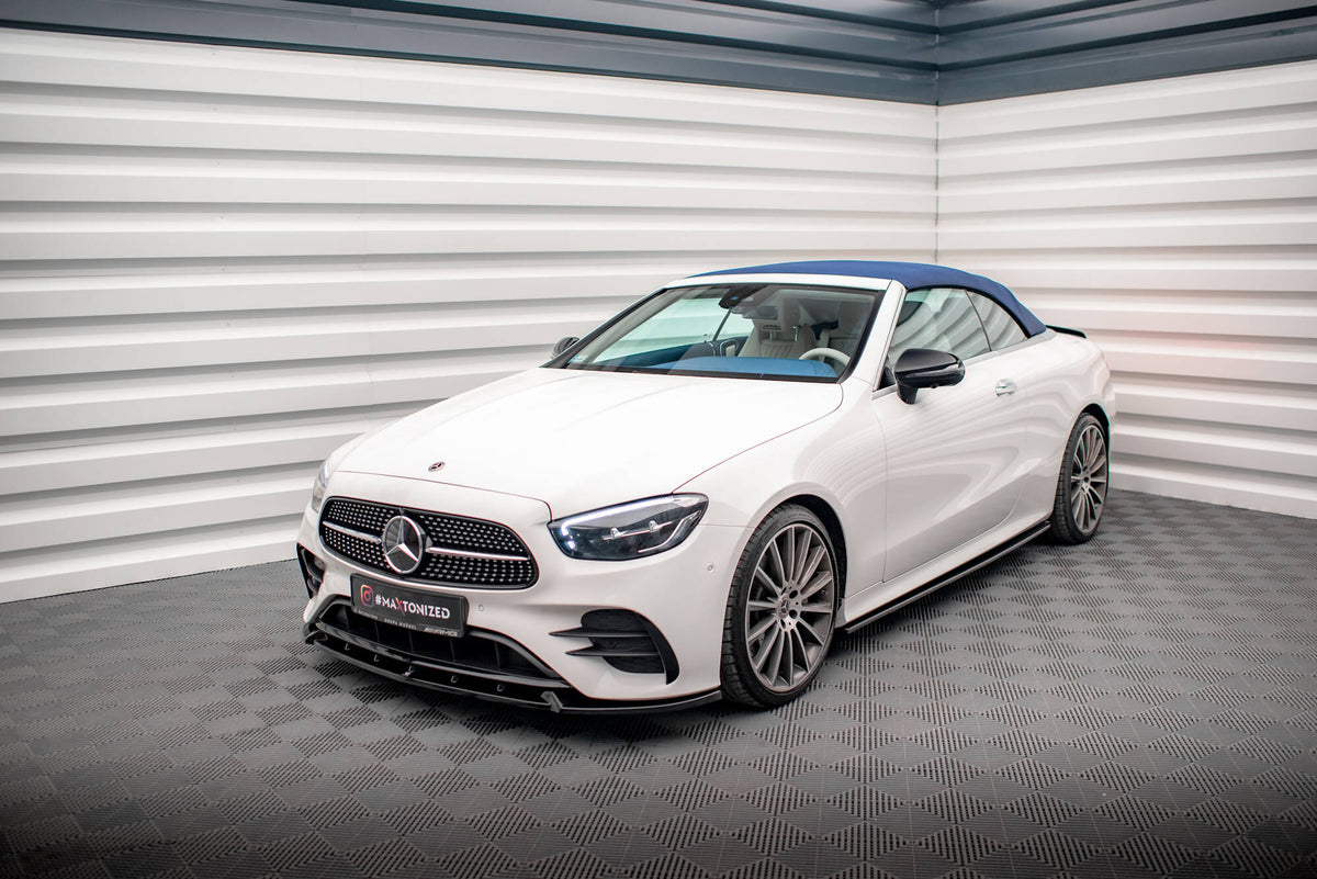 Street+ Spoilerlippe Front Ansatz V.2 passend für Mercedes-Benz E-Klasse W213 Coupe Facelift (C238 Facelift) / Cabriolet (A238 Facelift) AMG-Line / 53 AMG schwarz Hochglanz – Ansicht 5